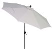 Outdoor 9' Grey Round Crank Premium Patio Umbrella