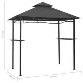 BBQ Gazebo 7.9'x4.9'x8.4' Anthracite Steel