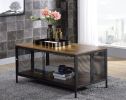 Winam Coffee Table; Antique Oak & Black