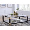 Lafty Coffee Table in White Brushed & Clear Glass