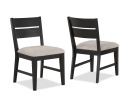 Contemporary 2pc Dining Side Chair Upholstered Seat Ladder Back Dark Frame Gray Fabric Upholstery Dining Room Furniture