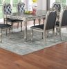 Formal 1pc Dining Table Only Silver / Grey Finish Antique Design Rubberwood Dining Room Furniture