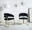 ACME Fallon Side Chair, Black Velvet & Mirrored Gold Finish DN01954