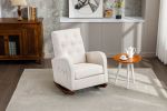 High Back Rocking Chair Nursery Chair .Comfortable Rocker Fabric Padded Seat .Modern High Back Armchair