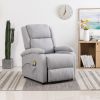 Massage Recliner Light Gray Fabric