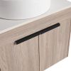 24 " Modern Design Float Bathroom Vanity With Ceramic Basin Set;  Wall Mounted White Oak Vanity With Soft Close Door; KD-Packing;  KD-Packing;  2 Piec