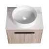 24 " Modern Design Float Bathroom Vanity With Ceramic Basin Set;  Wall Mounted White Oak Vanity With Soft Close Door; KD-Packing;  KD-Packing;  2 Piec