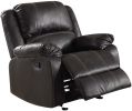 Zuriel Rocker Recliner (Motion) in Black PU