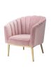 Colla Accent Chair in Blush Pink Velvet & Gold