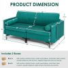 Modern Loveseat Sofa with 2 Bolsters and Side Storage Pocket