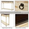 TREXM Console Table Sofa Table with Drawers for Entryway with Projecting Drawers and Long Shelf (Beige)