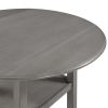 TOPMAX Farmhouse Round Counter Height Kitchen Dining Table with Drop Leaf and One Shelf for Small Places, Gray