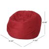 Kaina Modern Microfiber 5 Foot Bean Bag, Red