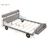 Full Size Car-Shaped Platform Bed,Full Bed with Storage Shelf for Bedroom,Gray