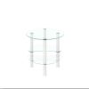 Transparent Oval glass coffee table, modern table with stainless steel leg, tea table 3-layer glass table for living room