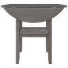 TOPMAX Farmhouse Round Counter Height Kitchen Dining Table with Drop Leaf and One Shelf for Small Places, Gray