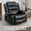 Massage Swivel Rocker Recliner Chair with Vibration Massage and Heat Ergonomic Lounge Chair for Living Room with Rocking Function and Side Pocket 2 Cu