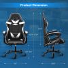 YSSOA Racing Video Backrest and Seat Height Recliner Gaming Office High Back Computer Ergonomic Adjustable Swivel Chair, Without footrest, Black/White