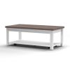 BridgevineHome 48" Fully Assembled White and Brown Coffee Table