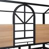 Twin Over Twin Metal Bunk Bed ,Metal Housebed With Slide,Three Colors Available.(Black with Black Slide)(OLD SKU :LP000095AAB)