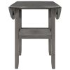 TOPMAX Farmhouse Round Counter Height Kitchen Dining Table with Drop Leaf and One Shelf for Small Places, Gray