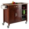 Mabel Kitchen Cart Walnut/Natural