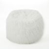 Akira Modern Glam Faux Fur 5 Foot Bean Bag, White