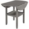 TOPMAX Farmhouse Round Counter Height Kitchen Dining Table with Drop Leaf and One Shelf for Small Places, Gray