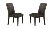 Dining Room Chairs Ash Black Polyfiber Nail heads Parson Style Set of 2 Side Chairs Dining Room Furniture