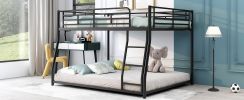 Metal Floor Bunk Bed, Full XL over Queen, Black (Expected to arrive at 11.10)