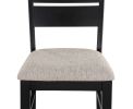 Contemporary 2pc Dining Side Chair Upholstered Seat Ladder Back Dark Frame Gray Fabric Upholstery Dining Room Furniture