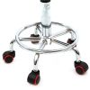 Round Shape Adjustable Salon Stool with Back and Line White Anti-rust Chair