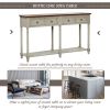 Console Table Sofa Table with Storage Console Tables for Entryway with Drawers and Shelf Rectangular Living Room Table Solid Wood Long (Antique Grey)