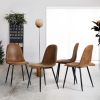 Set of 4 Scandinavian velvet chairs -Suede brown