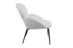 Modern Sherpa Chairs Accent Armchairs for Living Dining Room, Upholstered Chairs with Black Metal Legs, Comfy and Soft Chairs for Bedroom, Cute Vanity