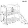 Twin Over Twin Metal Bunk Bed ,Metal Housebed With Slide,Three Colors Available.(Black with Black Slide)(OLD SKU :LP000095AAB)