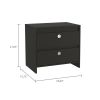 Heritage Rectangle 2-Drawer Nightstand Black Wengue