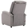 Massage Recliner Light Gray Fabric