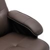 Recliner Chair with Ottoman, Swivel Recliner Chair with Wood Base for Livingroom, Bedroom, Faux Leather Beige,Brown