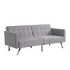 Sofa Bed Convertible Folding Light Grey Lounge Couch Loveseat Sleeper Sofa Armrests Living Room Bedroom Apartment Reading Room