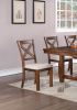 Set of 2 Side Chairs Natural Brown Finish Solid wood Contemporary Style Kitchen Dining Room Furniture Unique X- Design Chairs