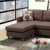 Chocolate Polyfiber Sectional Sofa Living Room Furniture Reversible Chaise Couch Pillows Tufted Back Modular Sectionals