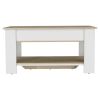 Karmen 1-Shelf Lid Top Storage Table Light Oak and White