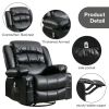 Massage Swivel Rocker Recliner Chair with Vibration Massage and Heat Ergonomic Lounge Chair for Living Room with Rocking Function and Side Pocket 2 Cu