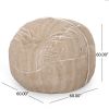 Blalock Faux Fur 5 ft. Winter Bean Bag, Snow White and Beige