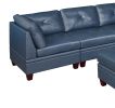 Contemporary Genuine Leather 1pc Corner Wedge Ink Blue Color Tufted Seat Living Room Furniture