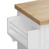 Kitchen Island Cart with Two Storage Cabinets and Two Locking Wheels, 43.31 Inch Width, 4 Door Cabinet and Two Drawers, Spice Rack, Towel Rack (White)