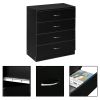 MDF Wood Simple 4-Drawer Dresser Black