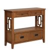 36'' Farmhouse Pine Wood Console Table Entry Sofa Table with 4 Drawers & 1 Storage Shelf for Entryway Living Room Bedroom Hallway Kitchen (Brown)