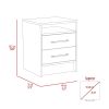 Rowley 2-Drawer 1-Shelf Rectangle Nightstand White and Light Oak